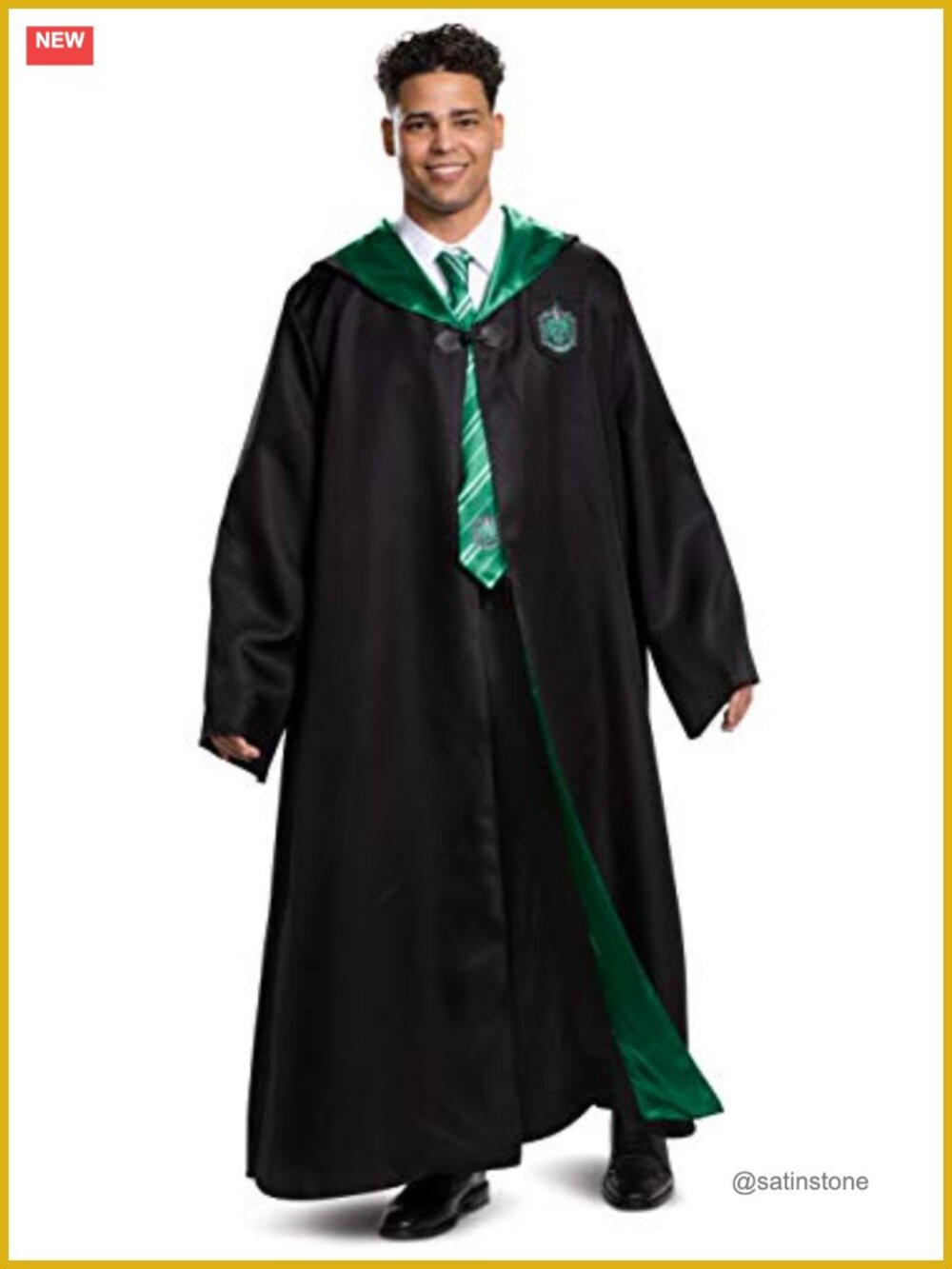 Deluxe Twill Satin Lined Harry Potter Slytherin Robe Adult Costume